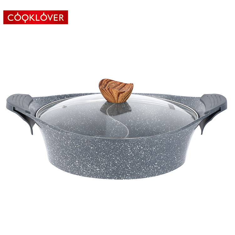 Литое Алюминиевое антипригарное керамическое покрытие cooklover 30 см, Индукционное дно Shabu, горячий горшок