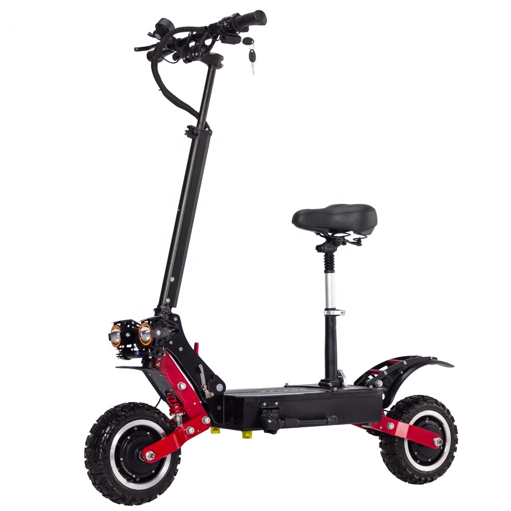 Janobike Лучшая цена со скидкой T85 5600 Вт 28.6a 60В двойной моторный масляный тормоз электронный складной электрический скутер с сиденьем