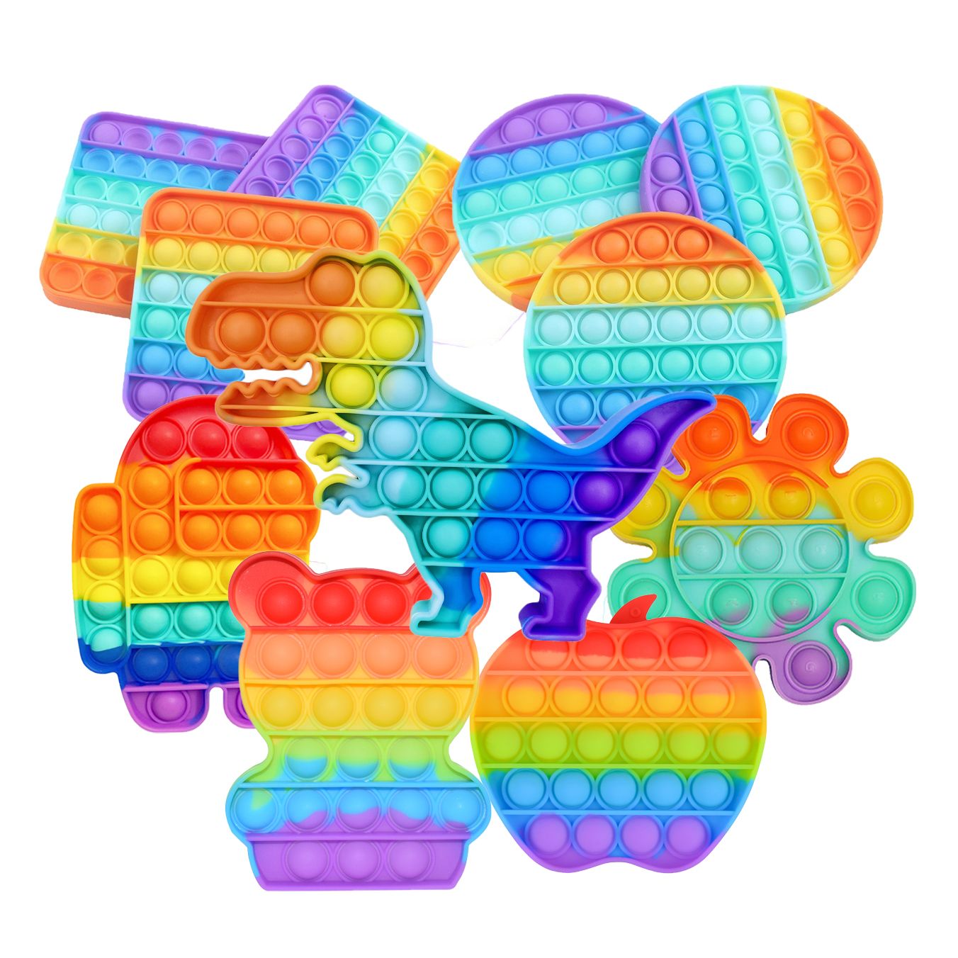 2021 Amazon Selling Relief Relieving Teaching Puzzle Popular Toy Set Silicone Push Bubble Sensory Pop Fidget Toy