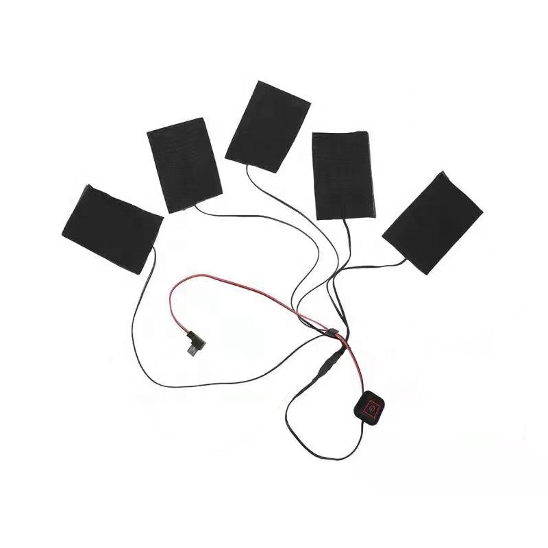 5 В, 7,4 В, многоразовый подогреватель для тела с питанием от USB, 3 уровня температуры, нагреватель из углеродного волокна для зимней одежды