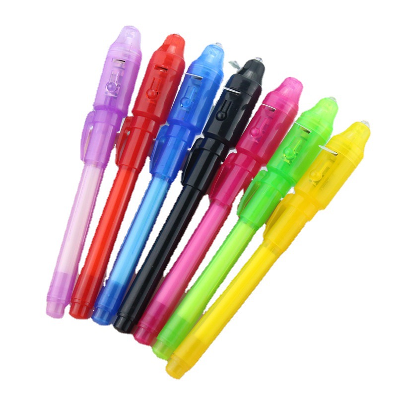 Plastic Disappearing Ink Pen Secret Message Pen UV Light Invisible Pen with Check Money Function