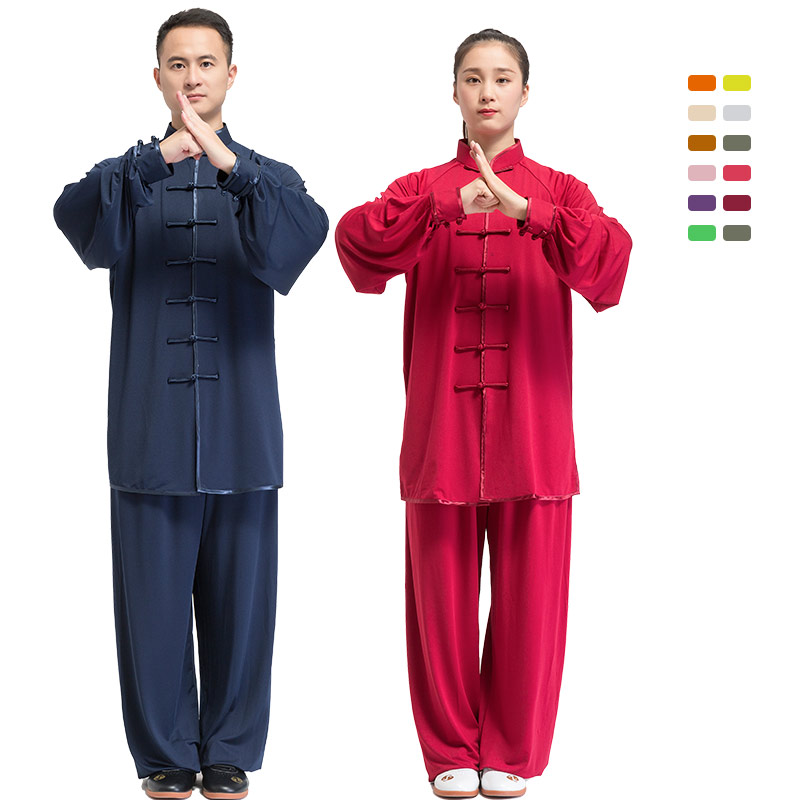 Custom Logo Tang suit Mens Kung Fu Uniform Tai Chi Uniform Cotton linen Silk Womens Chinese Traditional Kung Fu Clothing