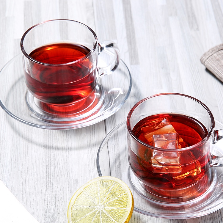 150ML environmental transparent edible standard glass cup and saucer fruit sets