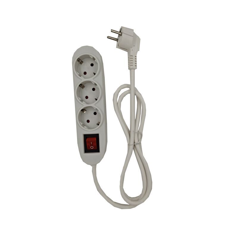 Customized Germany Type 3 way extension socket with EU plug