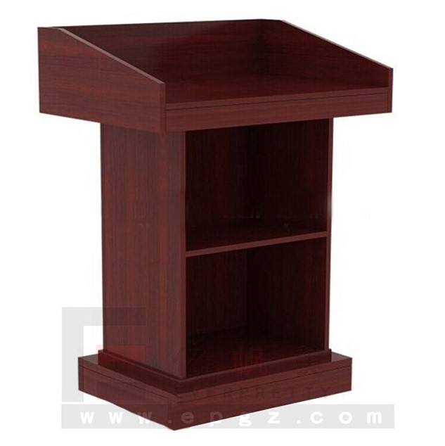 New design school furniture Wooden Top speech desk grade wood lecture table Podium Designs with two layers storage For Sale