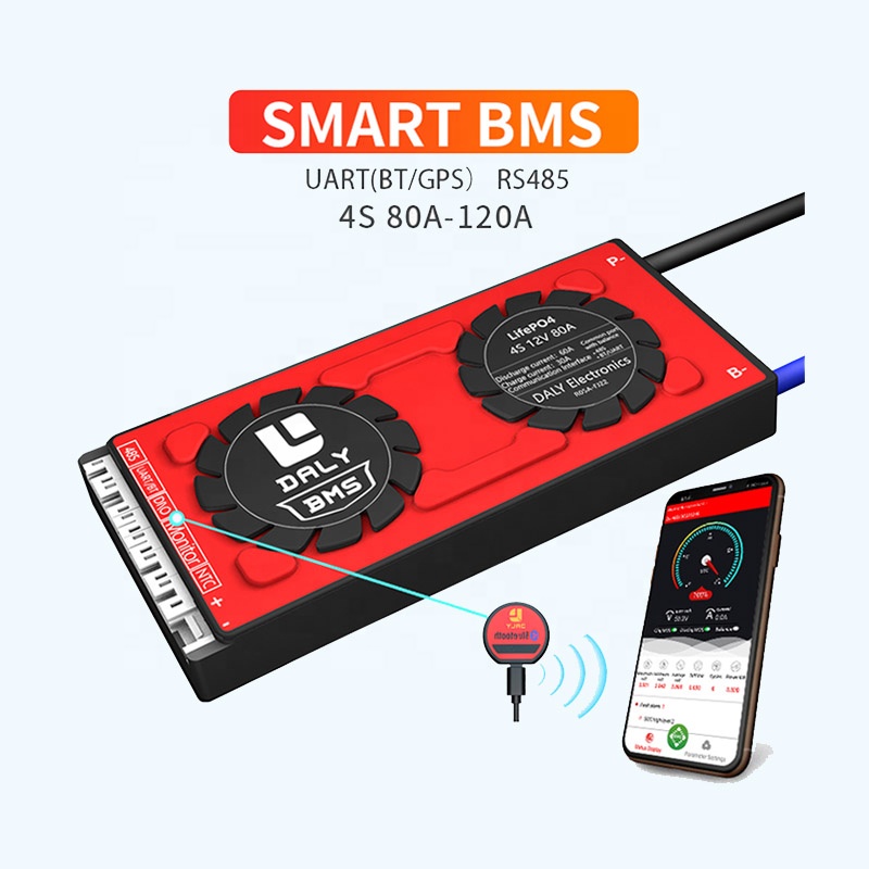 Смарт-4S 12V 80A 100A 120A общий порт BMS UART с функцией Bluetooth для лодки RV солнечной системы