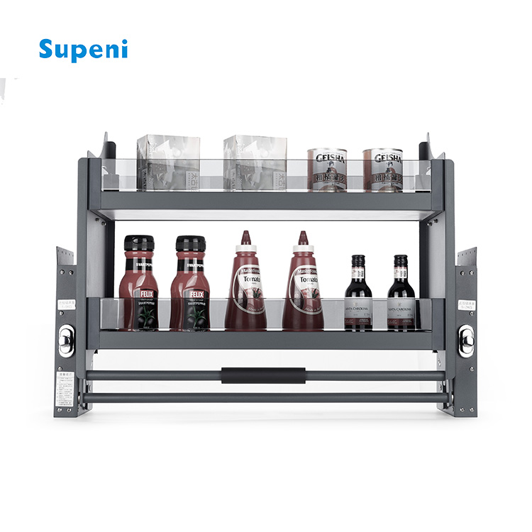 Wholesale Kitchen Metal Glass Pull Out Basket Drawers Sliding Basket Organizer Cupboard Lifter kitchen elevator pull basket