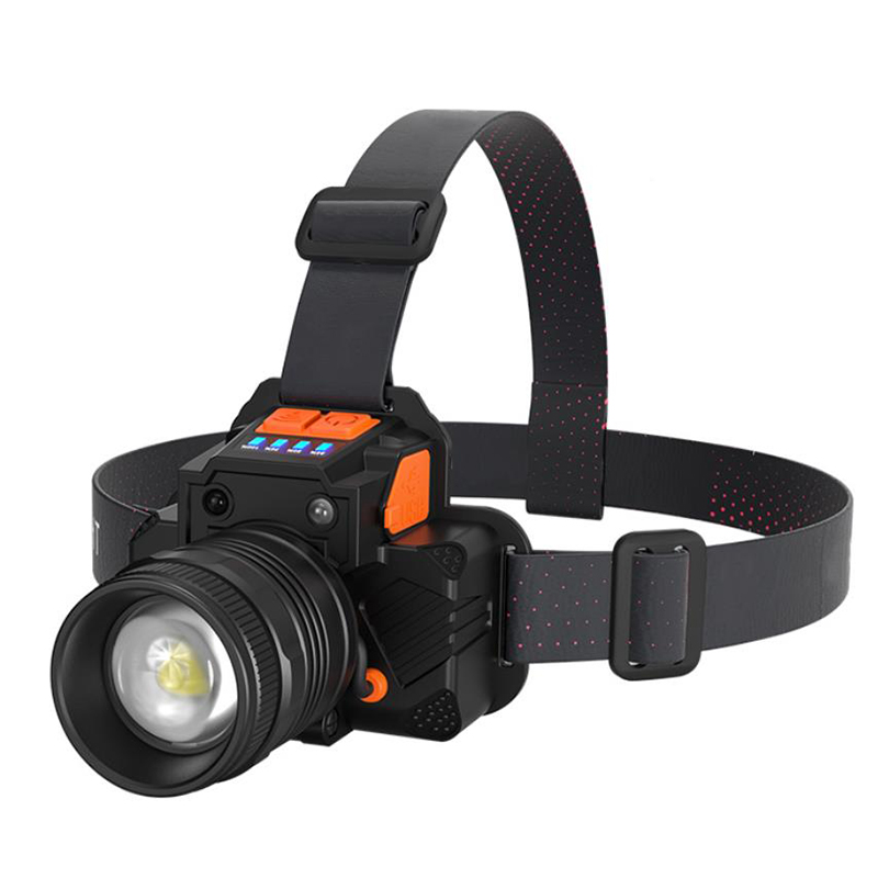3 Modes Zoomable Camera Sensor Headlight with Power Bank Highlight Aluminum Alloy USB Charging Headlight