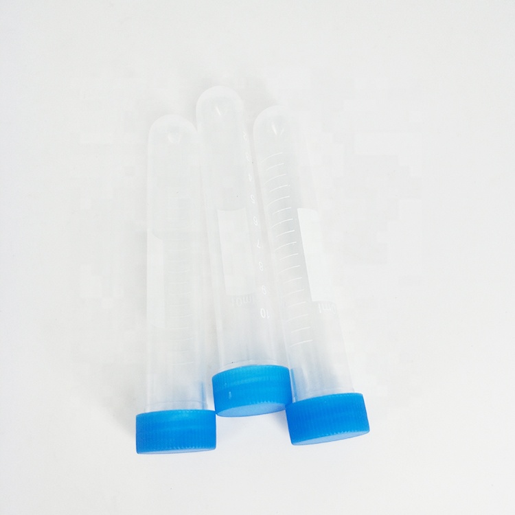 New design clear pet disposable flat bottomed laboratory plastic test tube