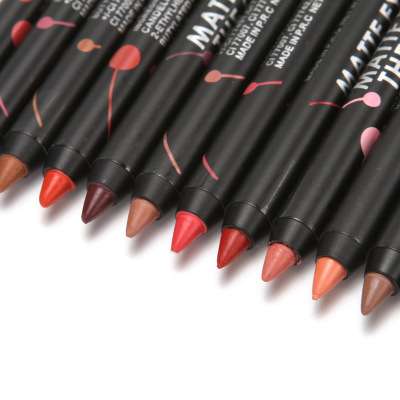 12 Colors Portable Lip Liner Pencil Natural Waterproof Matte Lipstick Long Lasting Makeup Cosmetics Tools Lip Liner