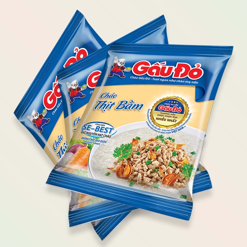 Вьетнамская Здоровая и дешевая мгновенная каша 50 г со вкусом мяса (халяль) 50 пакетов в коробке