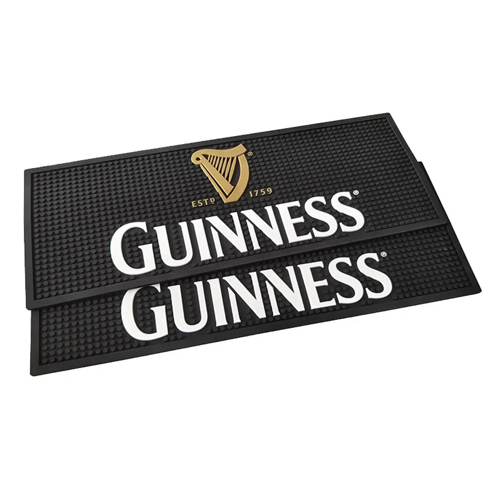 GUINNESS PVC Bar Mat Soft Rubber Drip Runners Beer Bar Mat With Custom logo