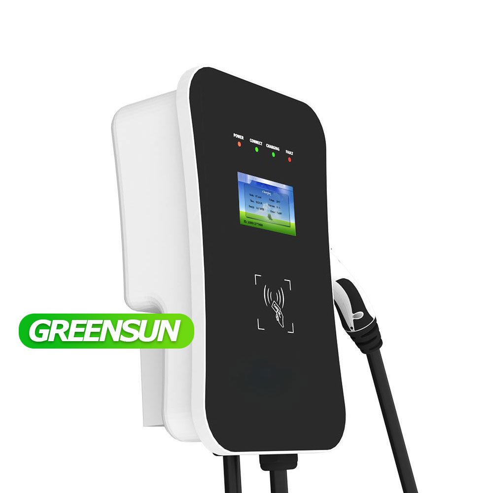 380V 3-фазовый настенного шкафа EV зарядное устройство 16A 11KW 22KW электрический автомобиль зарядное устройство со светодиодным экраном