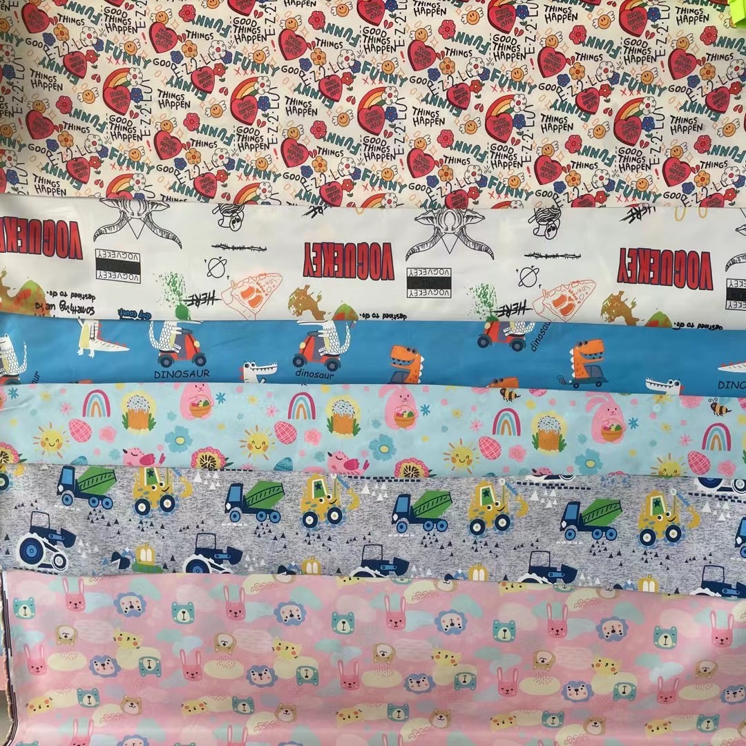 Printed waterproof fabric for raincoat fabrics