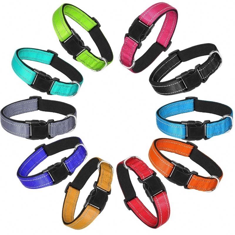 Oem Custom Luxury Personalized Logo Adjustable Blank Plain Nylon Pet Dog Collar