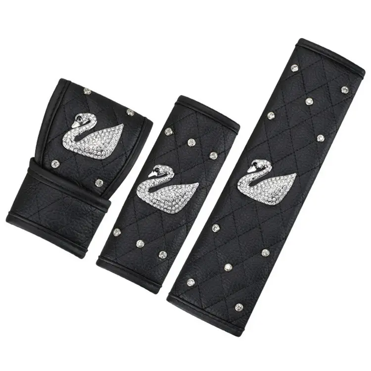 Roadstar Full Set Crystal seat belt cover shoulder pads Car Handbrake Cover Auto Gear protection cover for Crystal Diamond Style