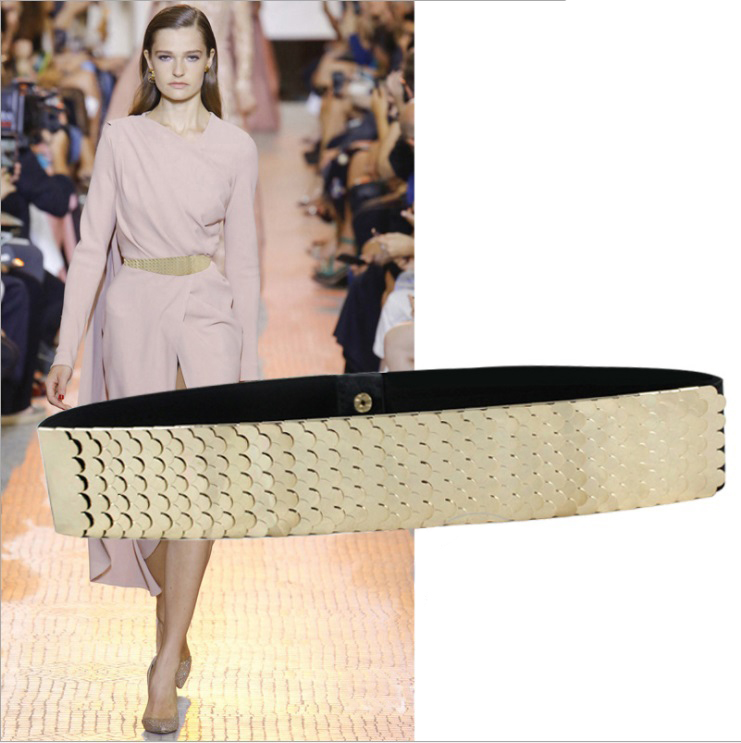 Fashion Ladies Belt Decoration Stretch Vintage Gold Dress Skin Snake Waist Belt Women Waist Belt