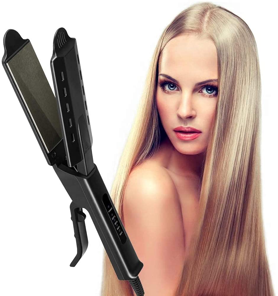 1.77 Inch Professional Custom Logo Ceramic Hair Straightener Titanium Flat Iron for Wet & Dry Hair