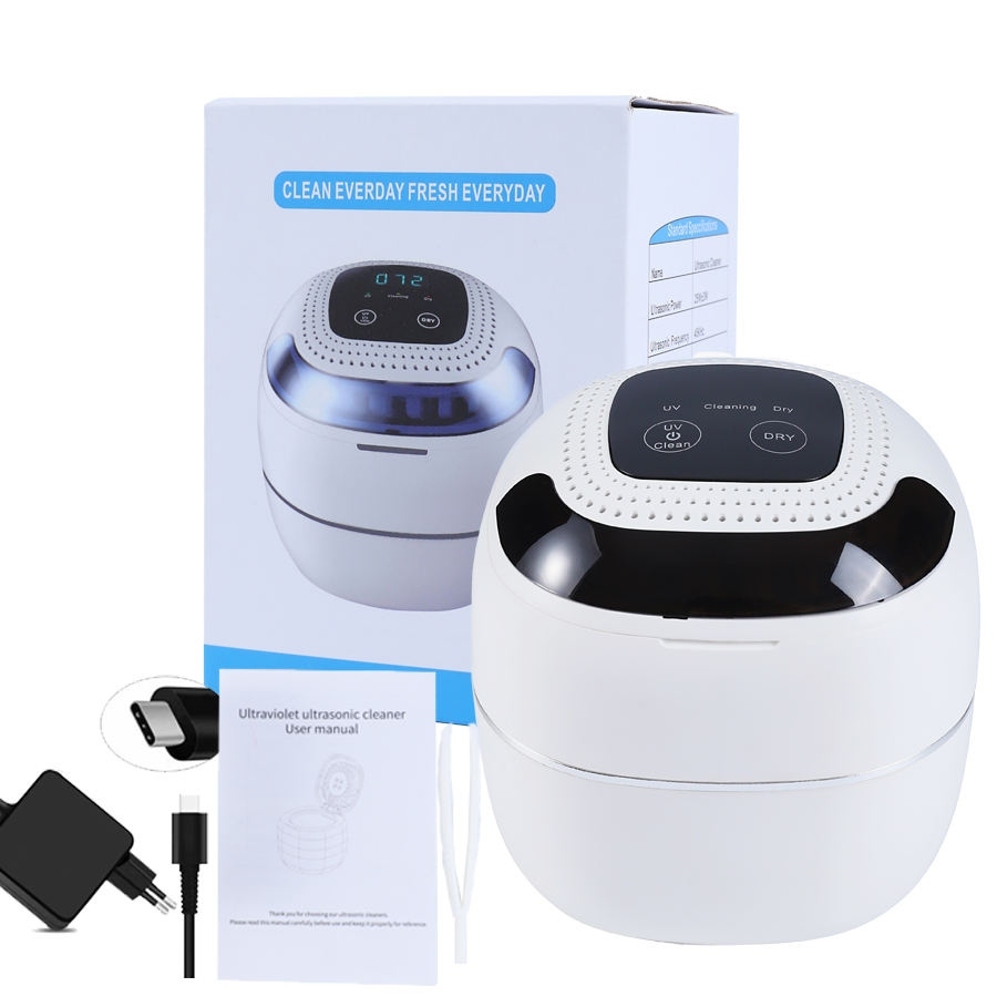 Portable Mini Ultrasonic Jewelry Cleaner Glasses Dental Retainer Tooth Household Ultrasonic Cleaner for Home Uses