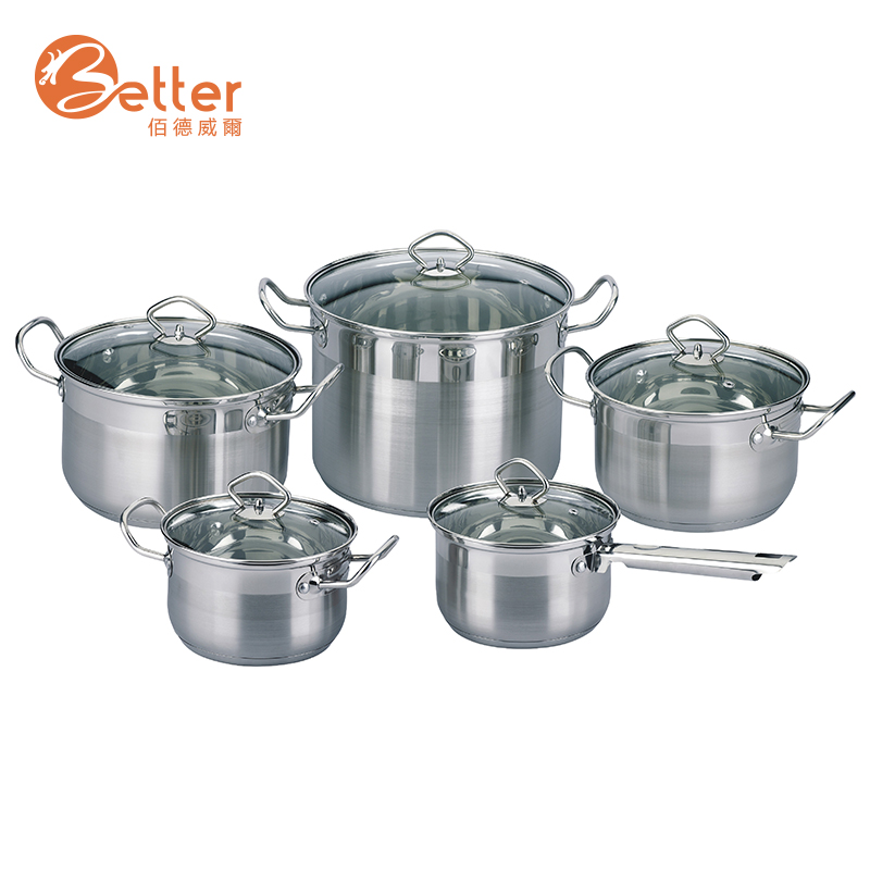 Kitchen Appliances Cooking Pot 12Pcs Stainless Steel Cookware Set
