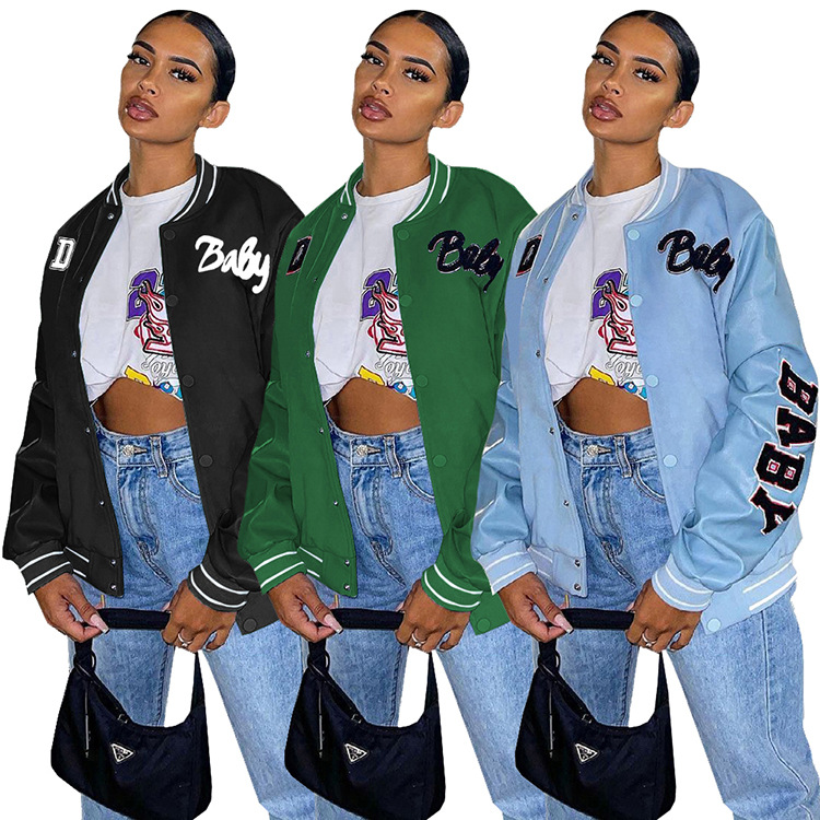 2022 fashion women jacket jacket and coat stylish winter letter embroidery casual winter clothes women korean