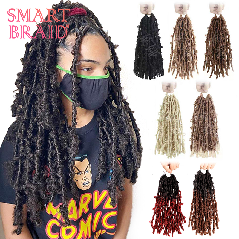 Smartbraid, новинка, Бабочка, локс, вязанные крючком волосы, 12, 18, 24 дюйма, мягкие, состаренные, искусственные локс, вязанные крючком волосы, Nu Locs