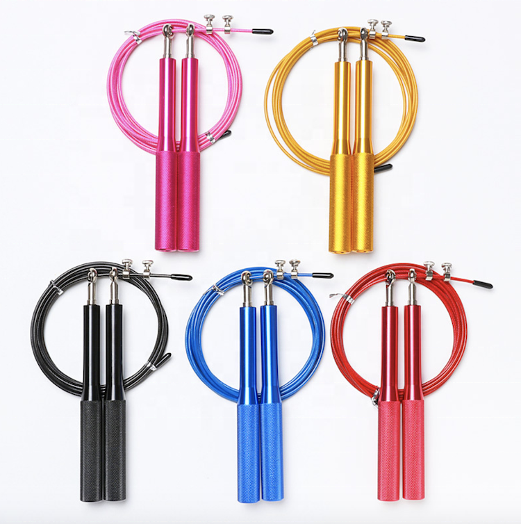 Wholesale Gym Equipment Custom Logo Adjustable Speed Crossfit Skipping Rope Aluminum Jump Rope