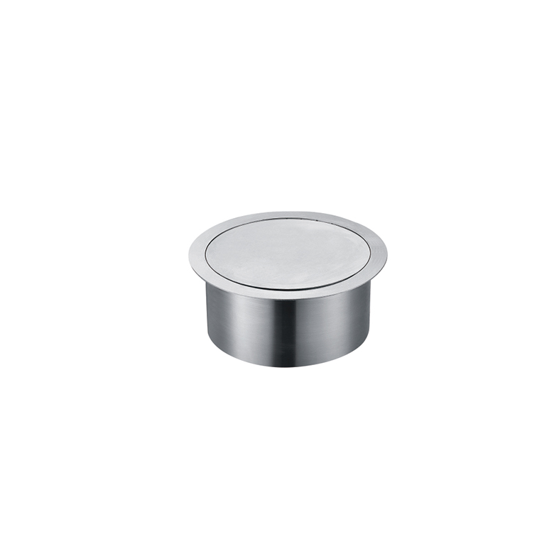 Stainless steel flap lid trash bin cover flush recessed bulit-in balance kitchen counter top swing garbage can lid