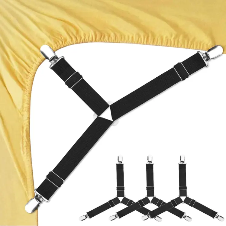 4pcs Elastic Bed Sheet Holder Corner Strap Sofa Bed Bands Grippers Bedsheet Fastener Clip