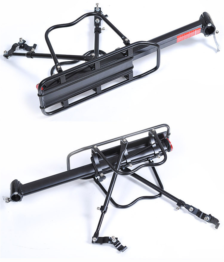 Quick Release High Bearing Bicycle Rear Luggage Cargo Carrier With Reflector Adjustable Aluminum Alloy Bicycle Rear Seat Rack