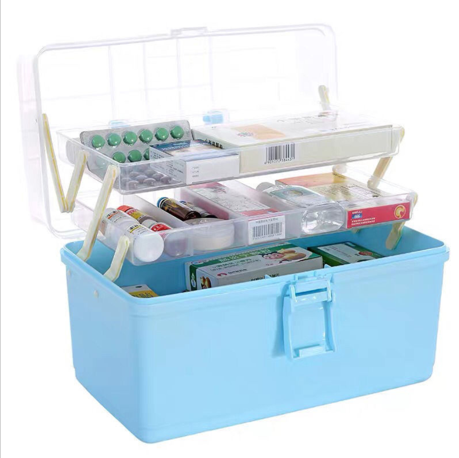 HOUSEHOLD PP material portable storage medicine box, outdoor home multi-storey storage medicine box
