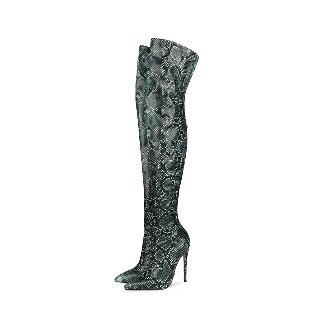 New autumn and winter over the knee boots high stiletto heels large size women's shoes