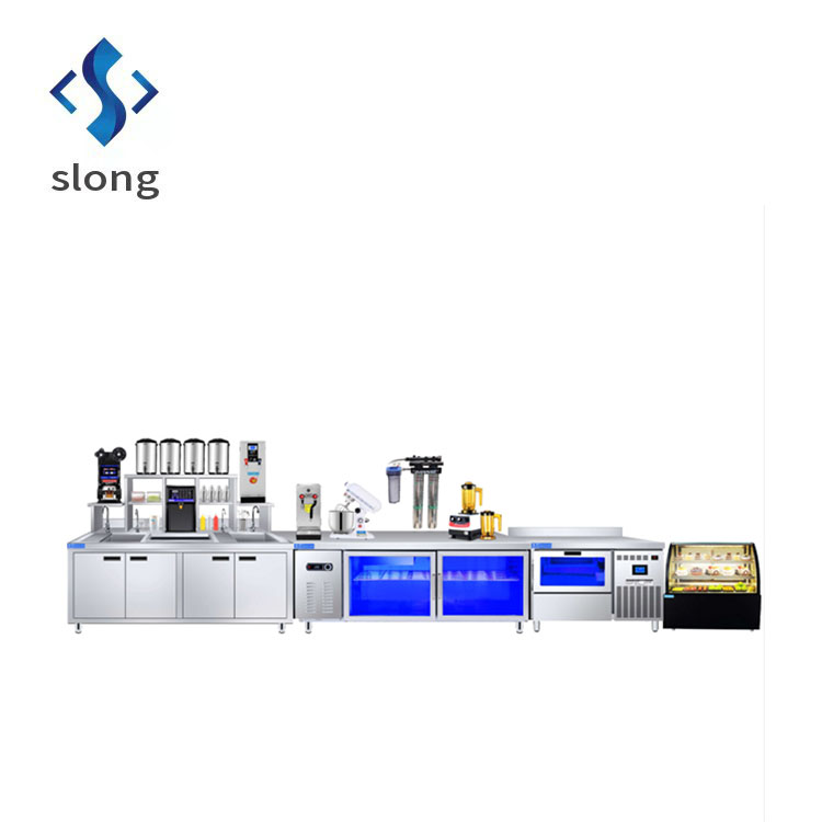 Mobile countertop with refrigerator freezer cheap milk tea shop cabinet hot selling milk tea cabinet sink