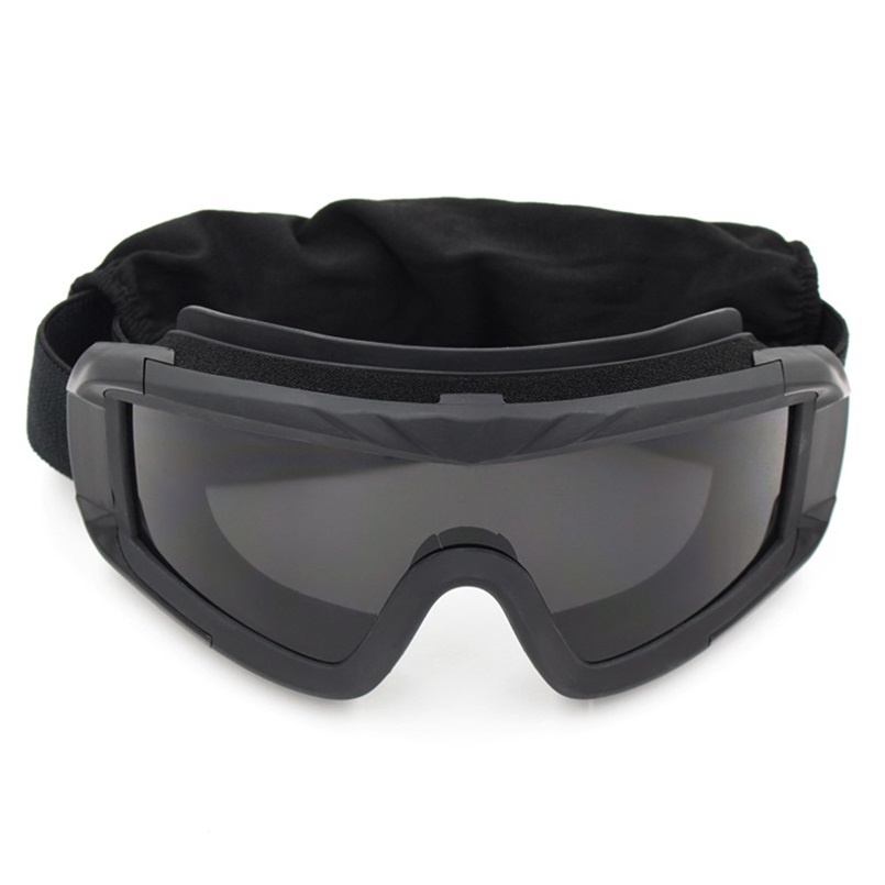 Yakeda Tactical Goggles 3 Lens Night Vision Desert Masks Thicken Durable Protection Outdoor Hiking Training Ski Glasses