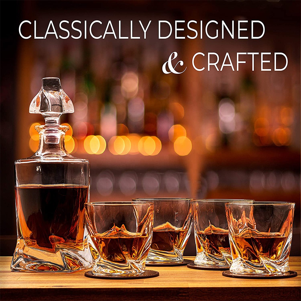 Wholesaler in China 27oz glass decanter whiskey with Airtight Geometric Stopper