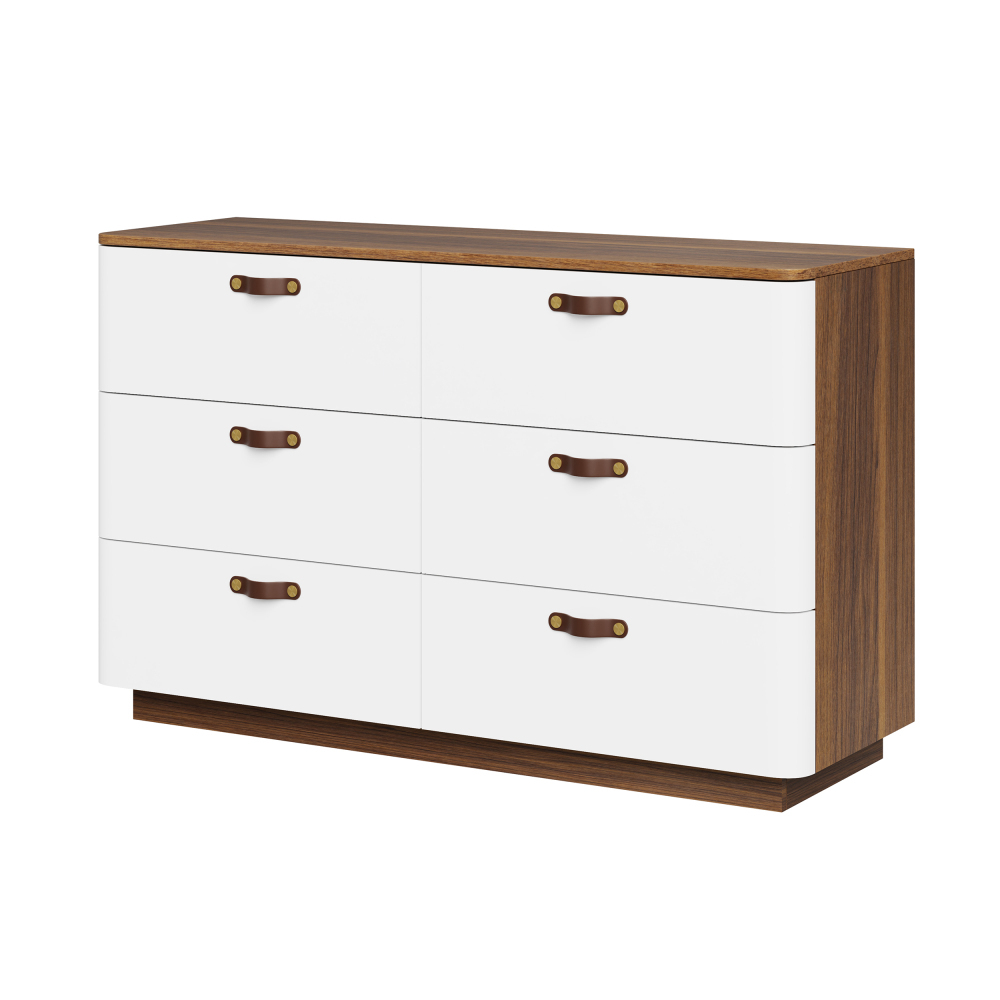 Wholesale round corner smooth surface large 3 drawer wide dresser storage cabinet for living room bedroom