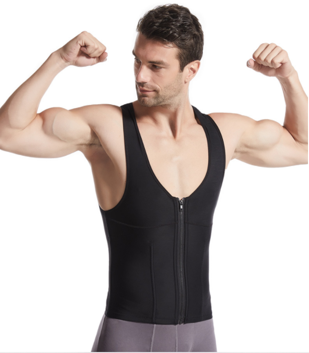 Super Good Men Compression Seamless Slimming Vest Waist Trainer Tank Top Control Tummy Hide Man Chest Fat Shirt