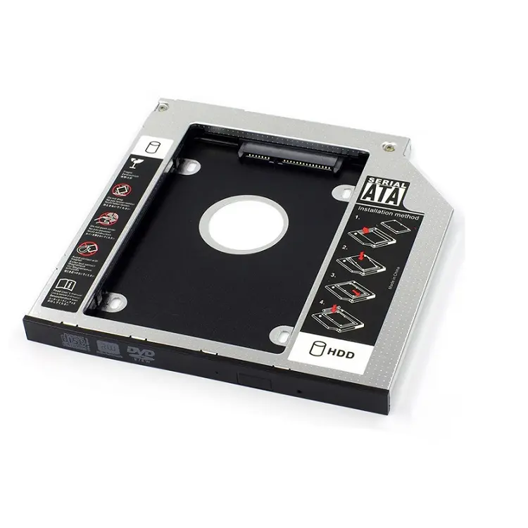 Алюминиевый адаптер для жесткого диска 9,5 мм sata3 SSD cd/dvd-rom, Оптический отсек для ноутбука, второй HDD Caddy tray