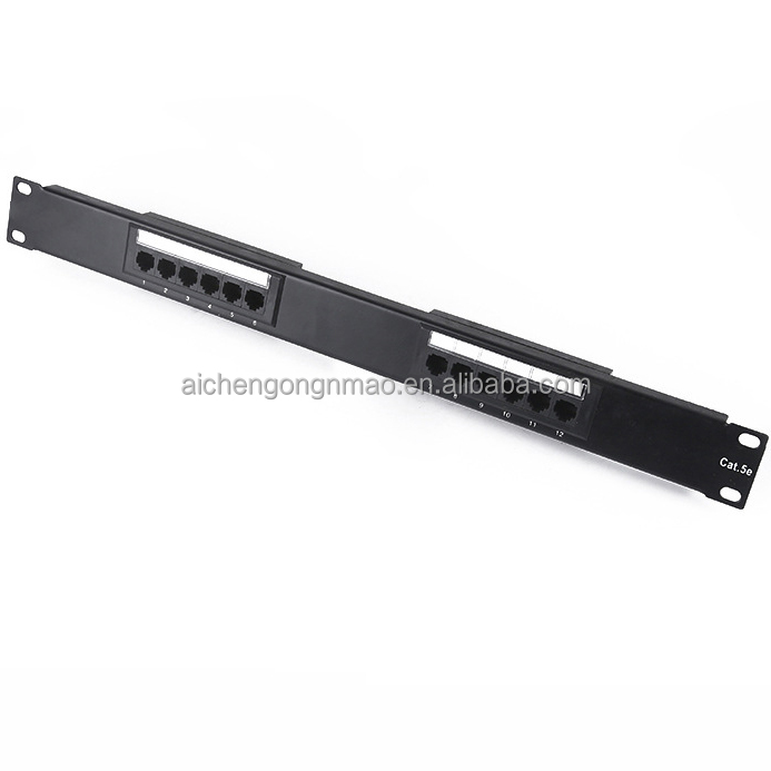 Aichen 1U 19 "12 потра stp Cat5e коммутационная панель