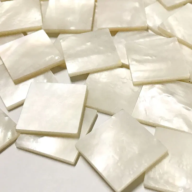 Custom made white mother of pearl squares,matte stones squares