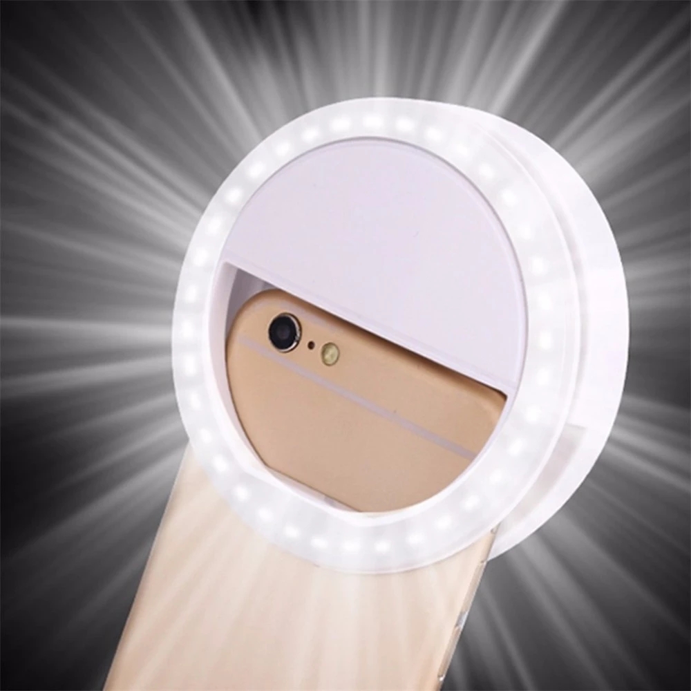 Светодиодный кольцевой светильник для селфи с USB-зарядкой для Iphone, дополнительное освещение для селфи, улучшающий заполняющий свет для телефонов