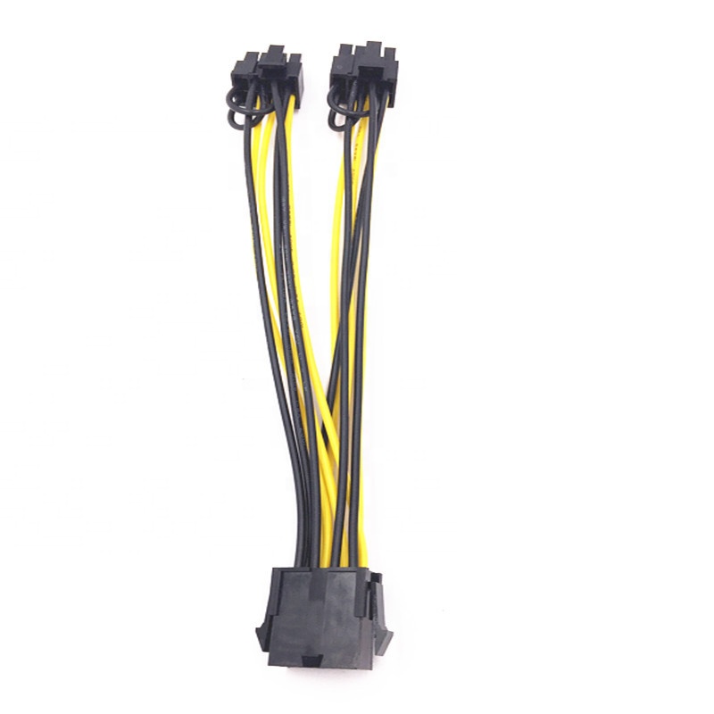 8 контактный разъем Dual 2X 8 Pin (6 + 2) Мужской PCI Express адаптер питания плетеный y-разветвитель кабель-удлинитель