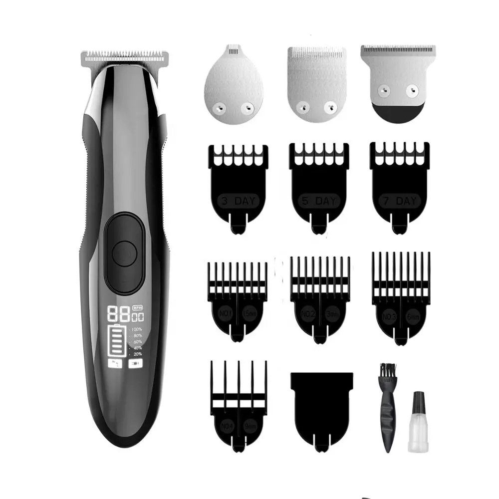 2020 New Design LED Professional Rechargeable 10-in-1 Hair Trimmer Waterproof Hair Clipper