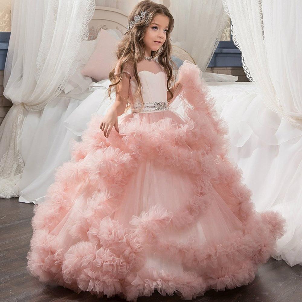 Stunning V-Back Luxury Pageant Tulle Ball Gowns for Girls 2-12 Year Old