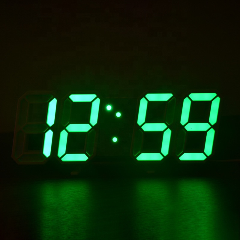 3D LED Luminous Nightlight Digital Wall Watch Calendar Display Table Electronic Clock Alarm Clock with Temperature Display