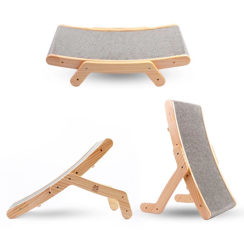 Cat Scratcher Cardboard with Wooden Frame for Furniture Protection, Cat Scratcher Lounge Bed for Indoor Cats Rascador para Gatos