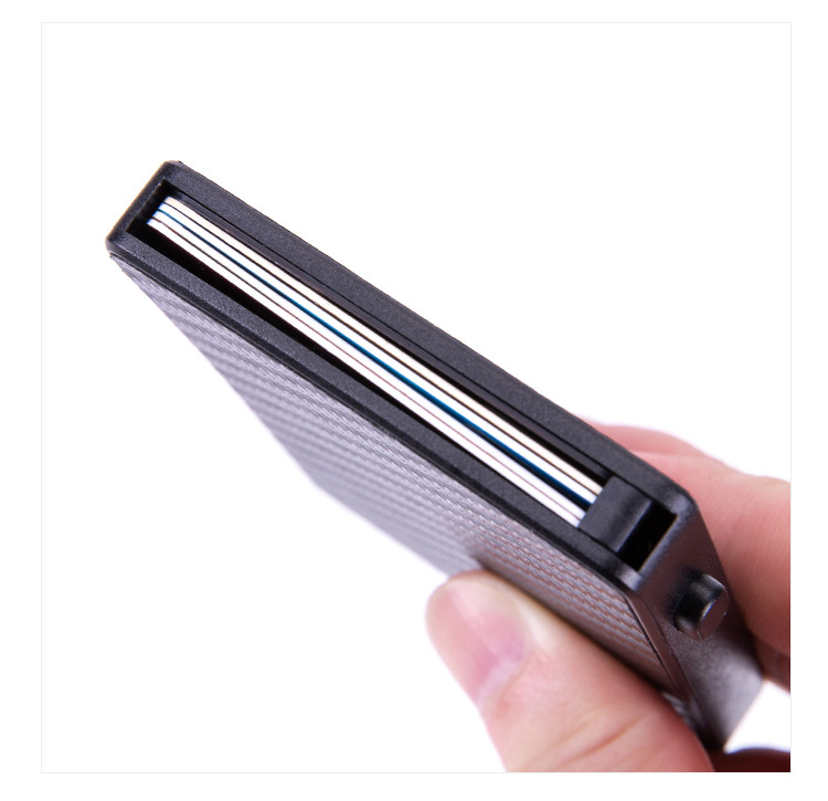 Custom Men Minimalist Slim Carbon Fiber Wallets RFID blocking carbon fiber leather credit card holder with money clip