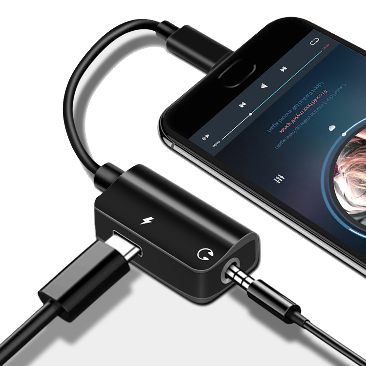 Высококачественный адаптер для наушников 2 в 1 с разъемом USB c для наушников