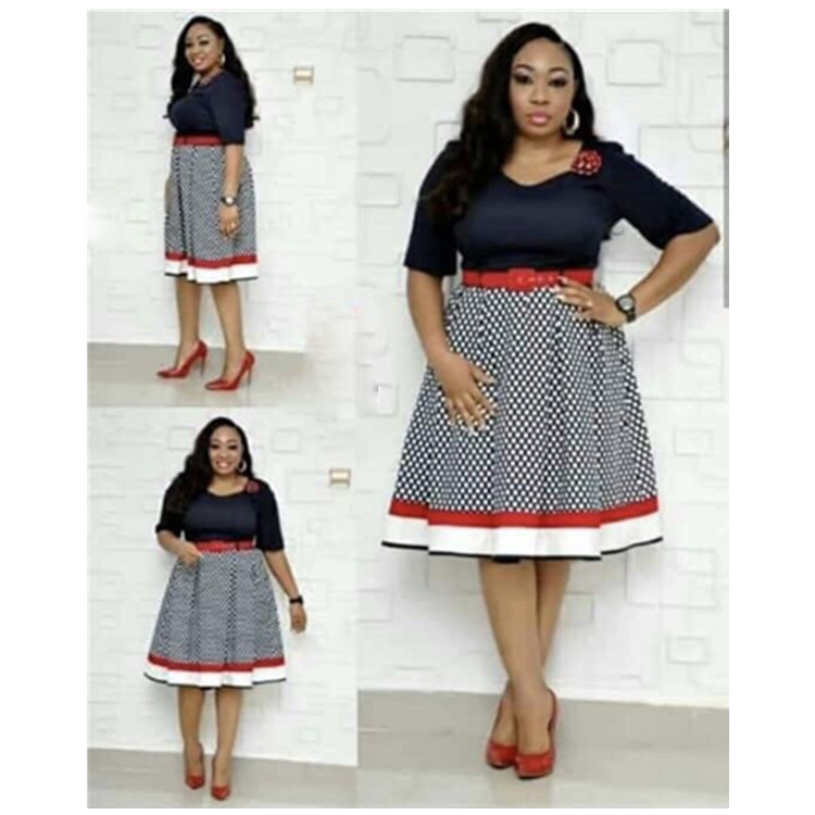 African Clothing Office Lady Sexy Fashion Clothes Midi Clothing Latest Patterns