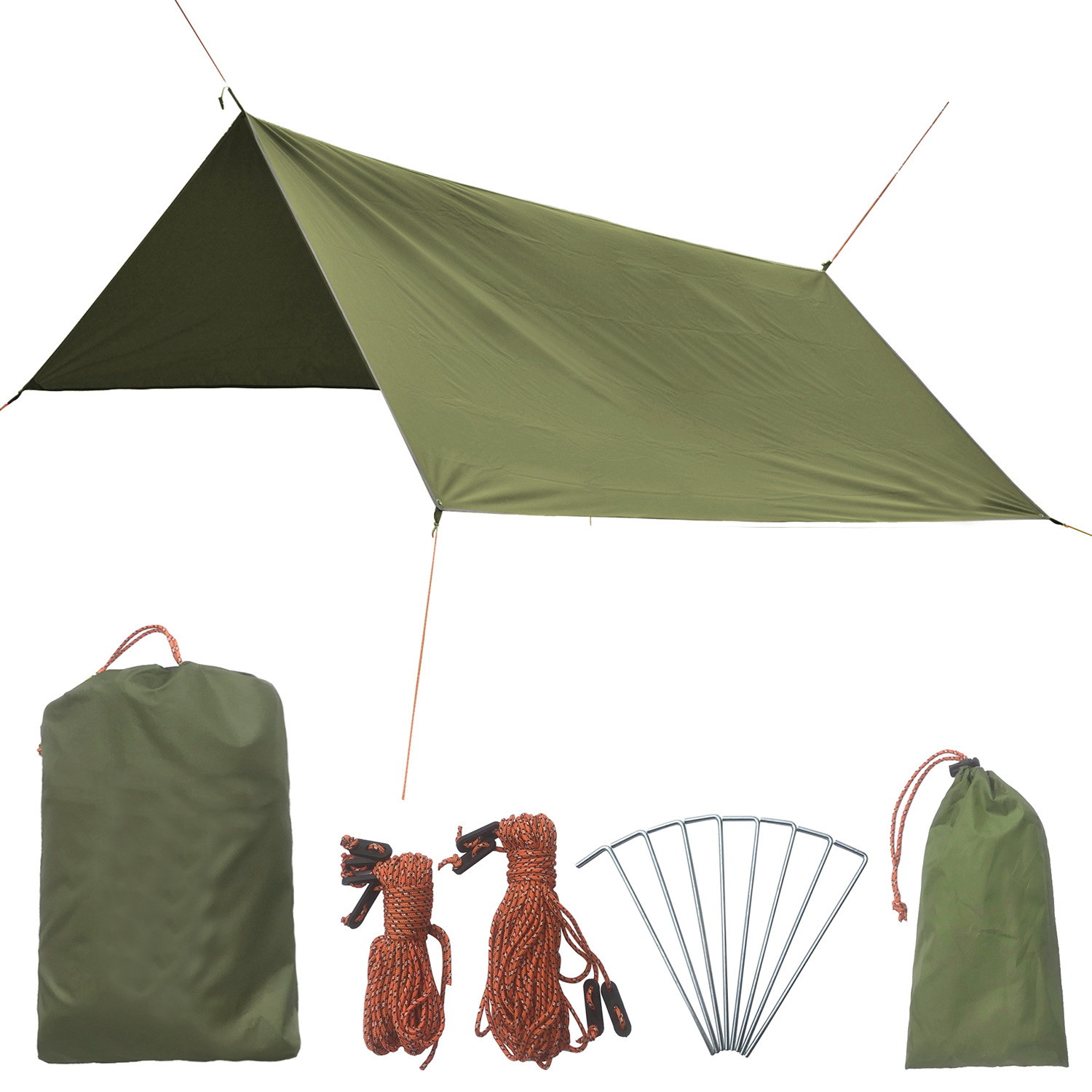 Lightweight Hammock Rain Fly Tent Tarp Waterproof Durable Portable Camping Tarp Camping Beach Tent Sun Shade Shelter/